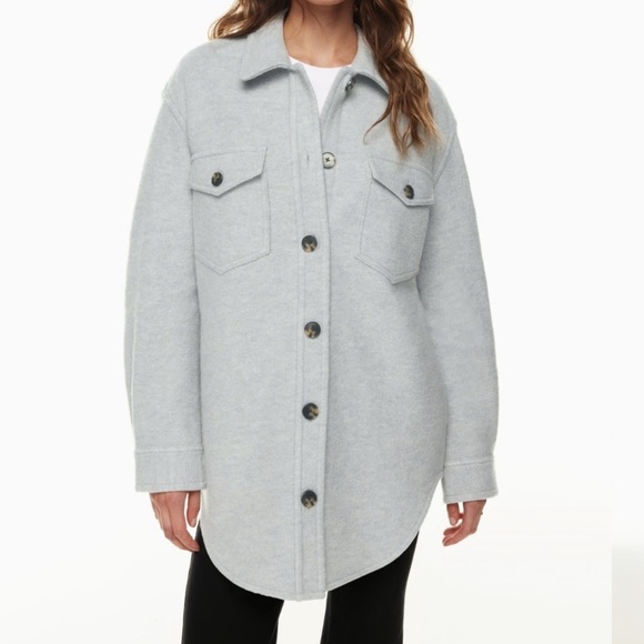 Wilfred Free Aritzia The Ganna Shirt Jacket light grey Size XS - Picture 1 of 10